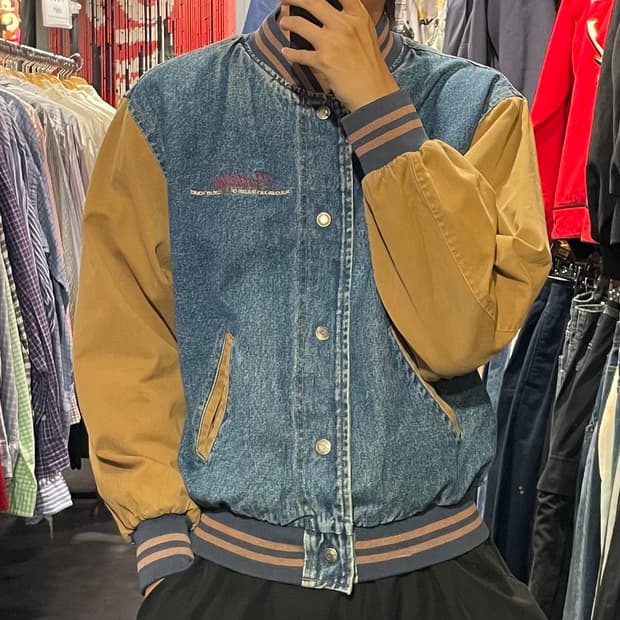 [IM] VTG  데님 바시티 자켓
