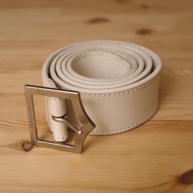 디올옴므 05SS WHITE D벨트 90size 에디슬리먼