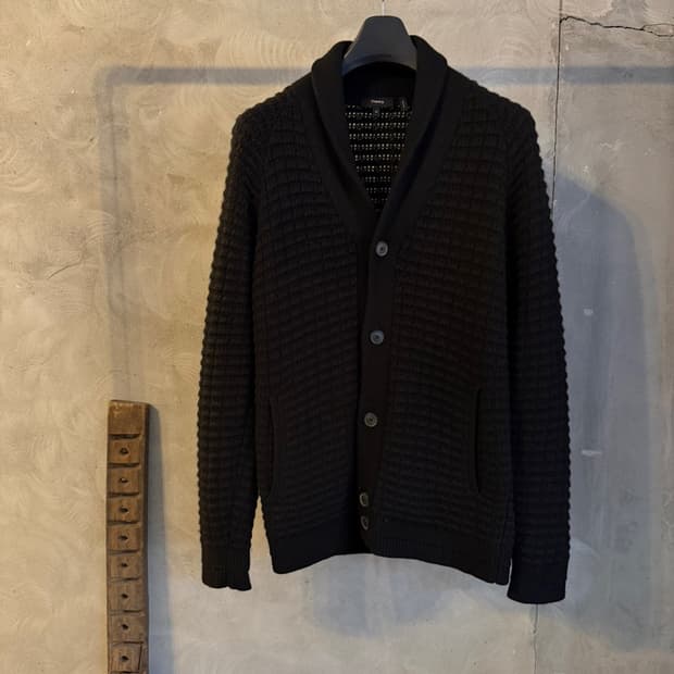 띠어리 숄칼라 가디건 100