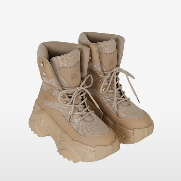 YEEL PLATFORM BOOTS SNEAKERS BEIGE (230)