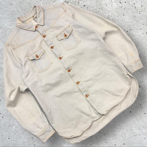 [L] 오프화이트 빈티지 연청 데님 셔츠 C37