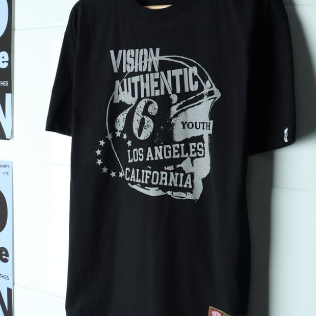 (M-XL) 비전스트릿웨어 반팔 티셔츠 그래픽 블랙 스트릿-H34385