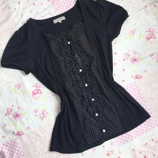 빈티지 로걀 도트 탑