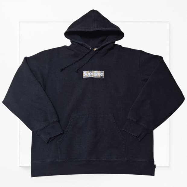 [필살기상품🔥] 22SS 슈프림x버버리 박스로고 후드 블랙