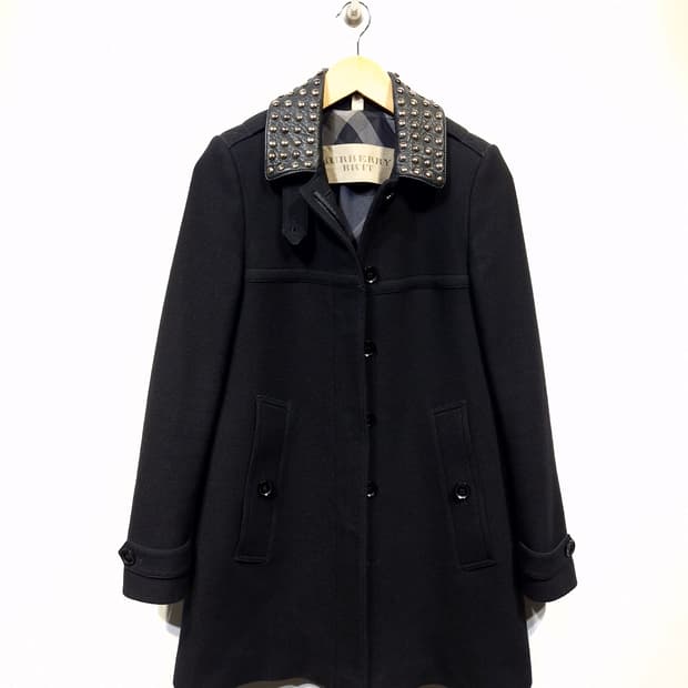 버버리(BURBERRY BRIT)울 캐시미어 혼방 스터드 코트 블랙