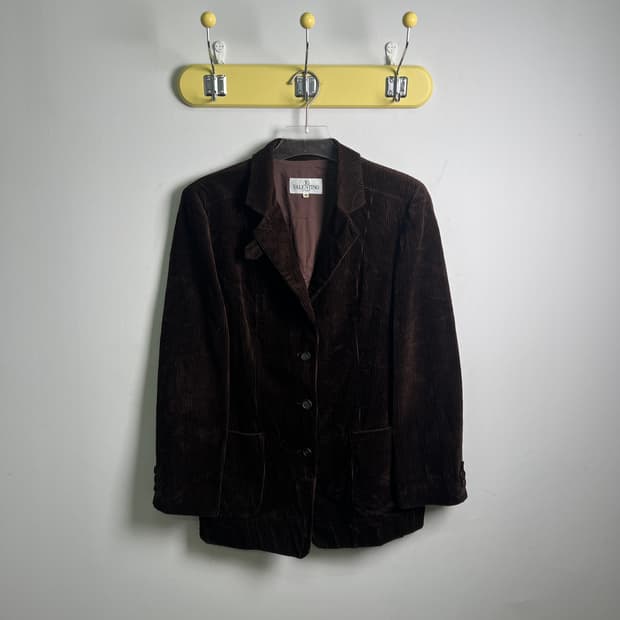 발렌티노 브라운 코듀로이 싱글 블레이저 38