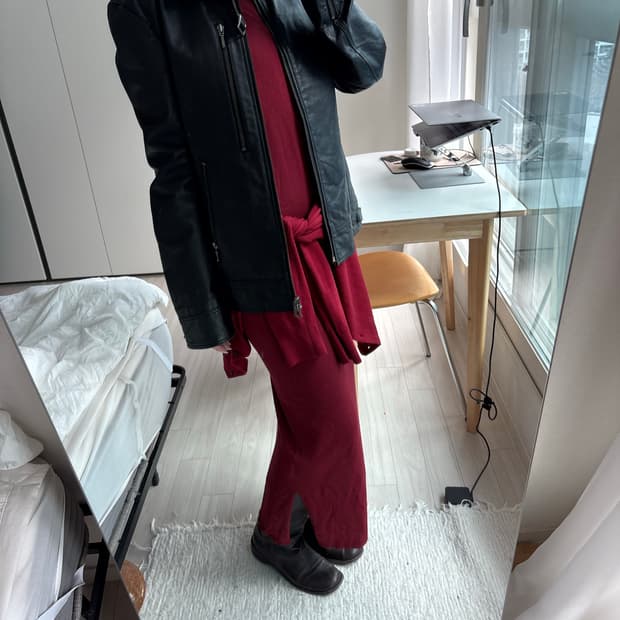 Dark Red Layered Dress