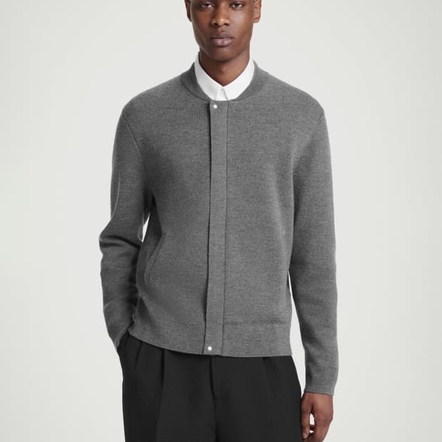 COS 남성 니트 울버머 가디건 자켓 (그레이, M/민트급)