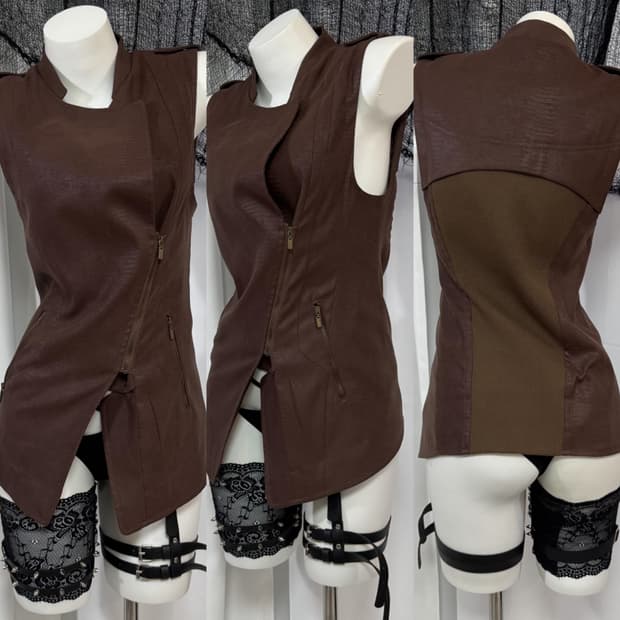 brown leather jacket