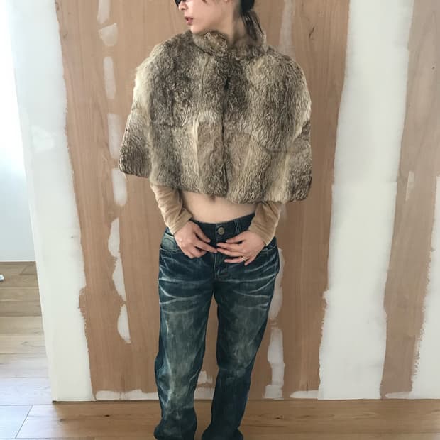 vintage brown fur cape