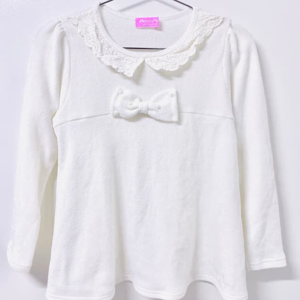 메조피아노 진주 리본 아이보리 니트