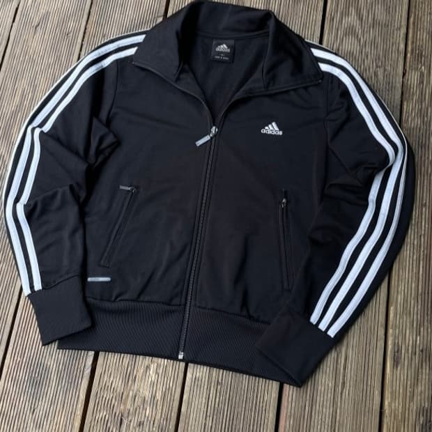 아디다스 블랙 검정 여자 트랙탑 져지집업 85~ 90