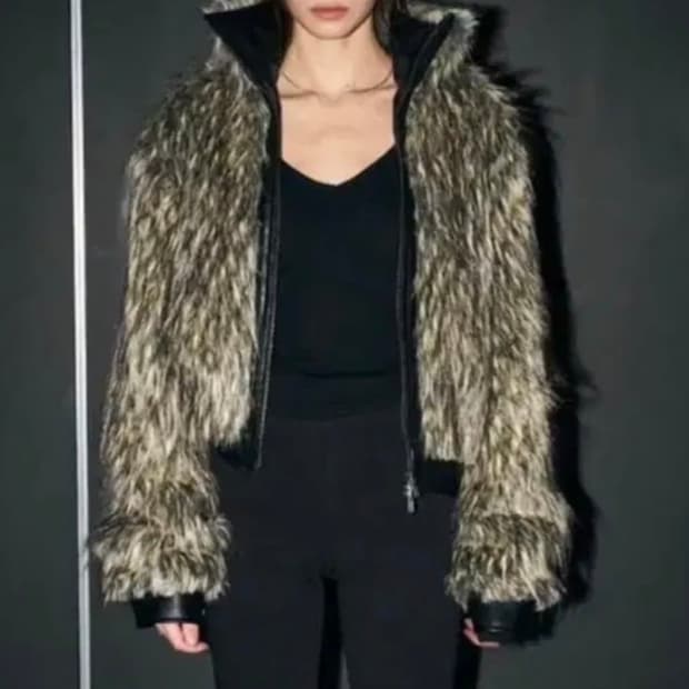 보헤미안서울 하이넥 투웨이 퍼자켓 브라운