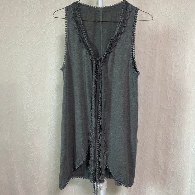 boho lace layered vest