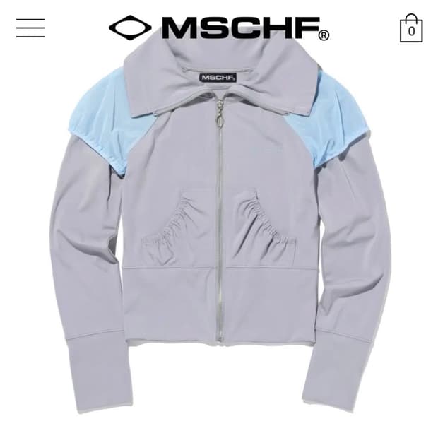 MSCHF 미스치프 퍼프 터틀넥 집업 그레이쉬 블루