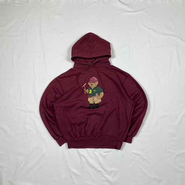 90‘s 폴로랄프로렌 베어 프린트 후드티