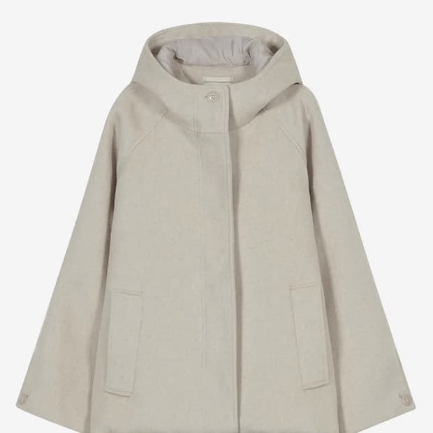 타입서비스 후드 하프 코트 오트밀