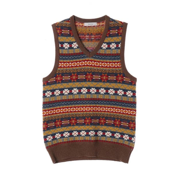 지오지아 페어아일 울 블렌드 니트 베스트 M