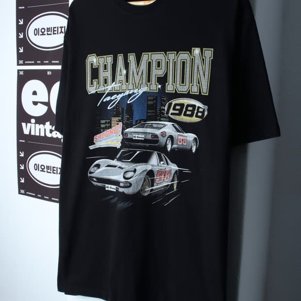 (XL-2XL) 더블랙레이블 반팔 티셔츠 빅뱅 태양 협업 슝-H32172