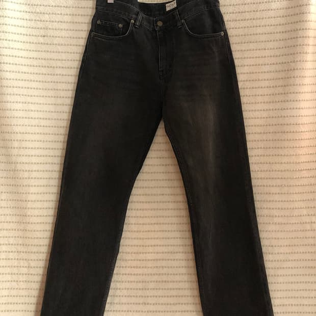 모드나인 블랙진 MOD6  세미 와이드 흑청 데님