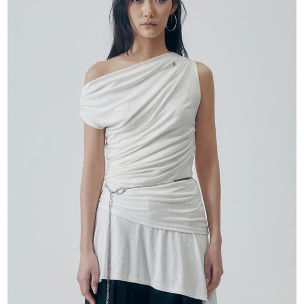 트리밍버드 Ruched Soft Jersey One-piece [ Whi