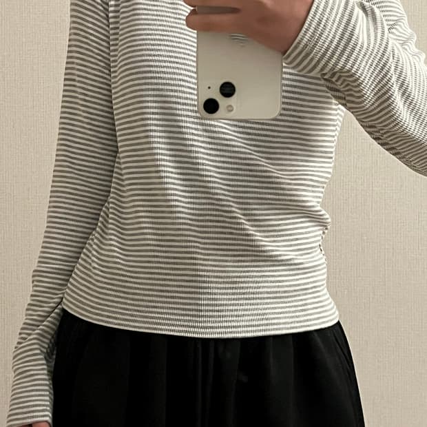 바스 단가라  골지 슬림 티  