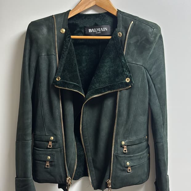 발망 램스킨 시어링 무스탕 바이커 레더자켓 36사이즈