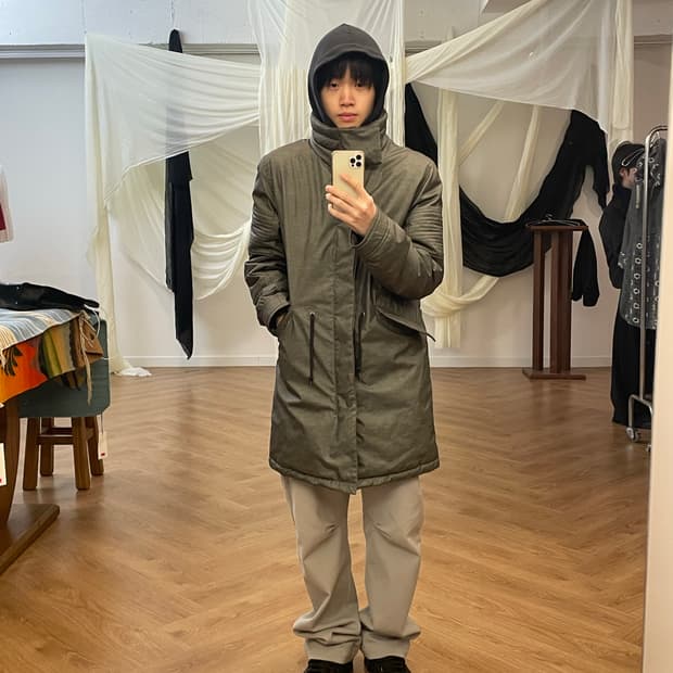 헬무트 랭 아카이브 하이넥 코트 자켓 패딩