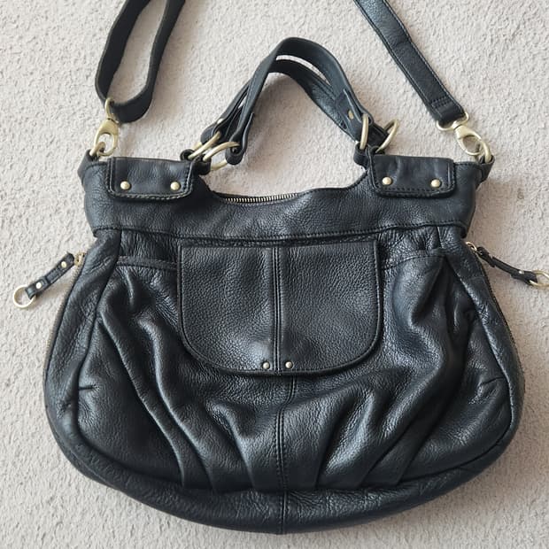 Beaure 뷰레 Y2k  블랙 소가죽 크로스백