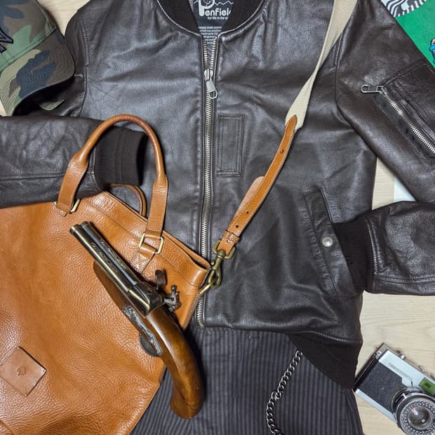 PEN FIELD 염소가죽 레더자켓 봄버 라이더 바이크 고트  가죽자켓 