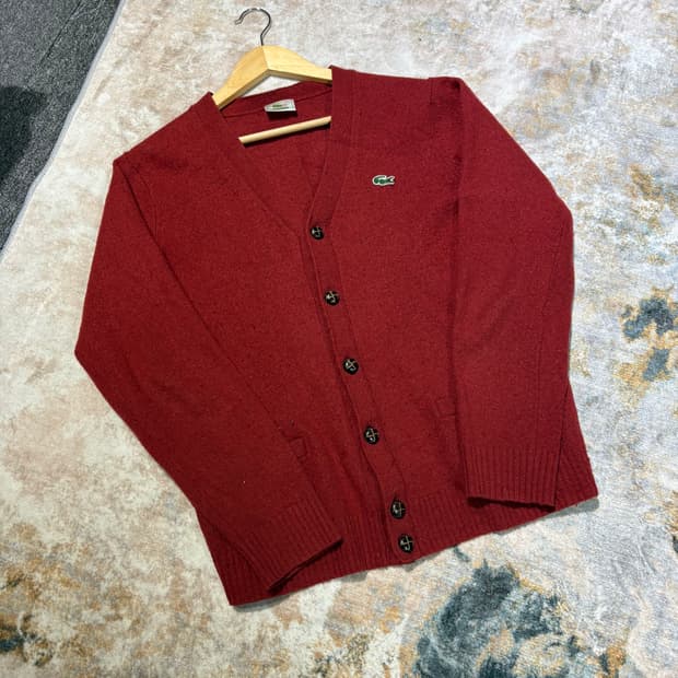 라코스테 빈티지 버튼 가디건