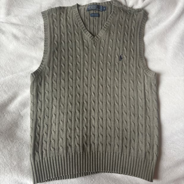폴로 니트 베스트 카키 m