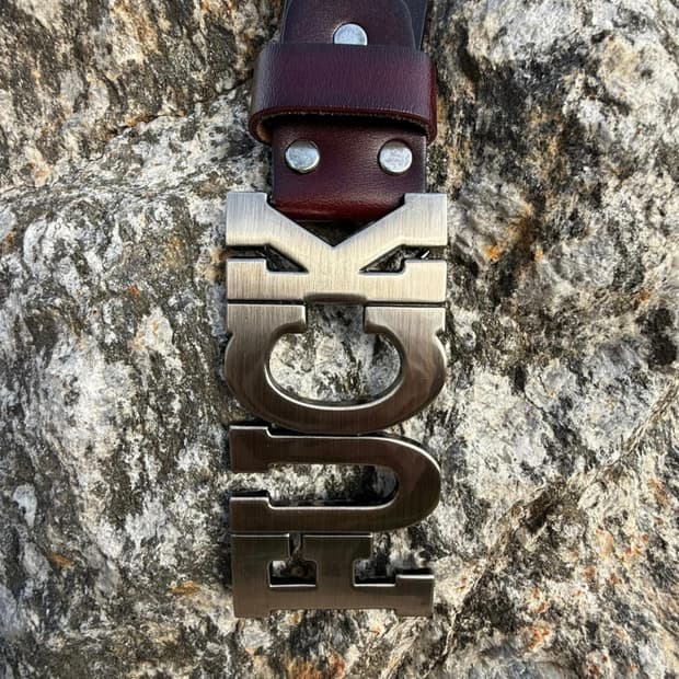 fuck cow leather belt bk 