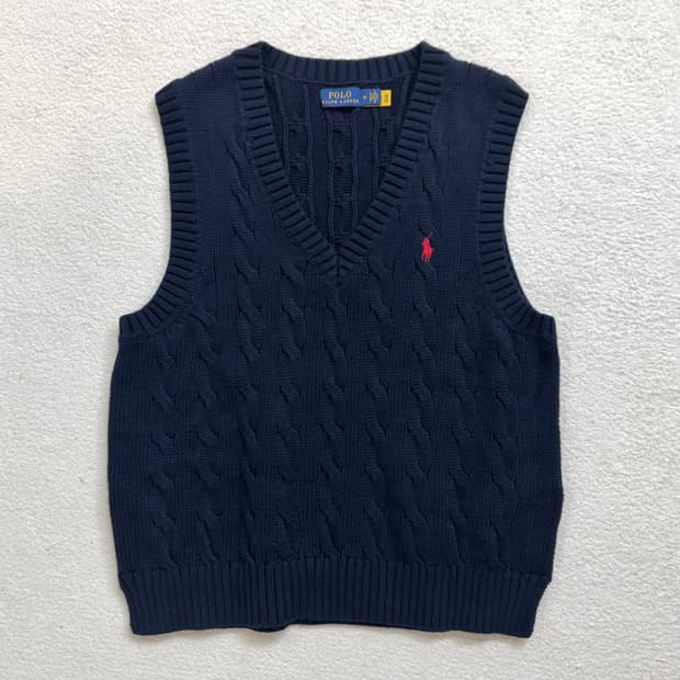 폴로 네이비 니트조끼 베스트
