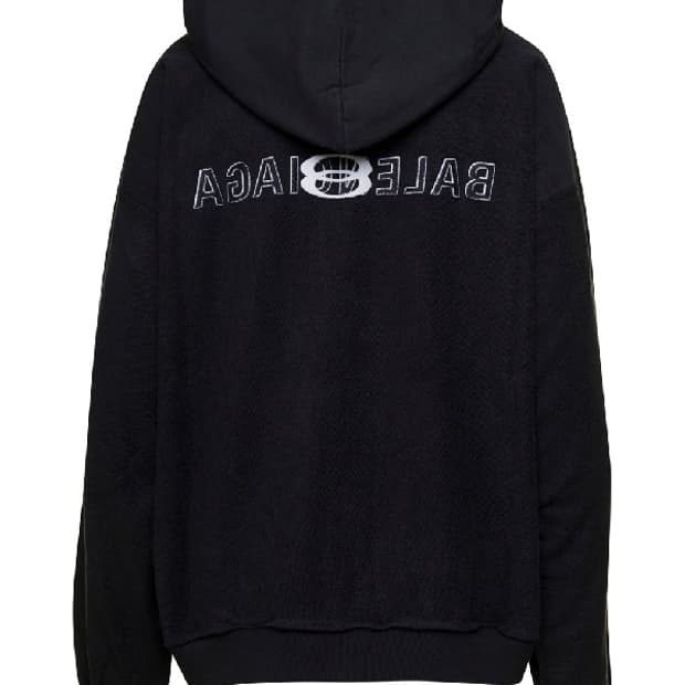 (xxs) 발렌시아가 유니티 로고 인사이드 아웃 후드집업