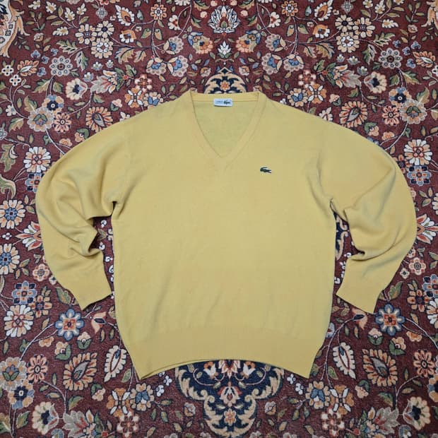 슈미즈 라코스테 재팬 울 100% 브이넥 니트 (Size 5)