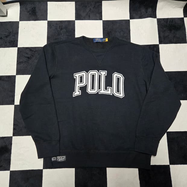 L 폴로랄프로렌 아치 스펠아웃 스웻셔츠 블랙