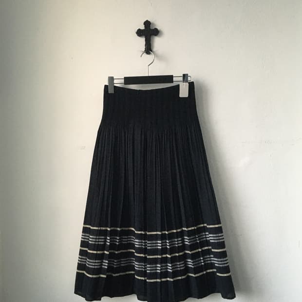 Reversible pleats skirt