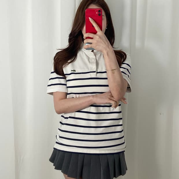 라코스테 스트라이프 차이나 카라