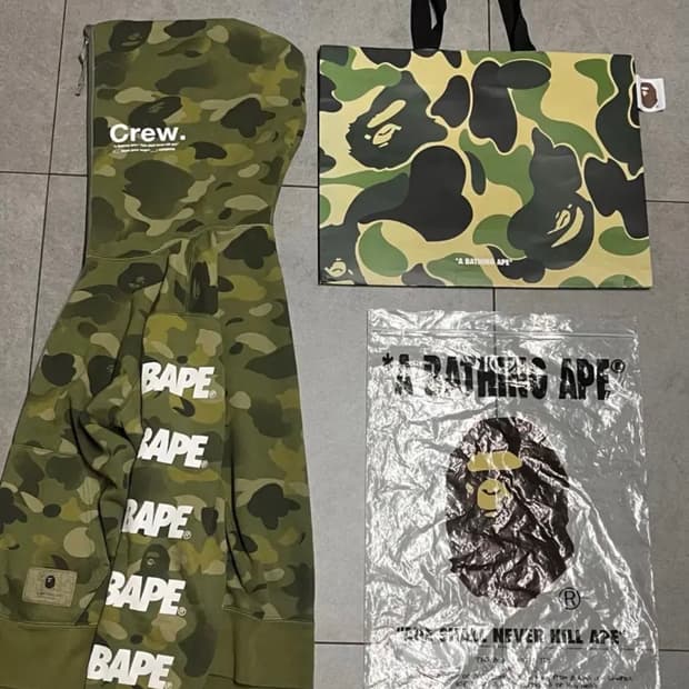 베이프 녹계 후드집업 s