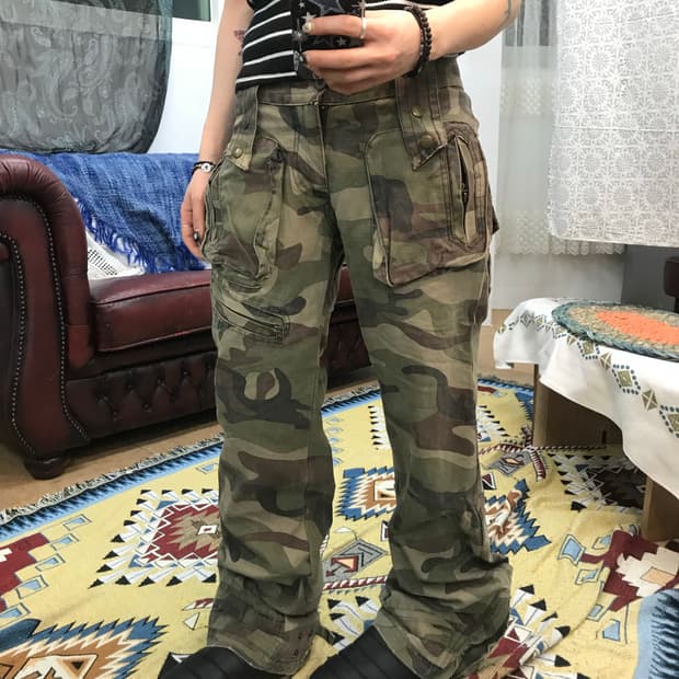 빈티지 카모 카고팬츠 