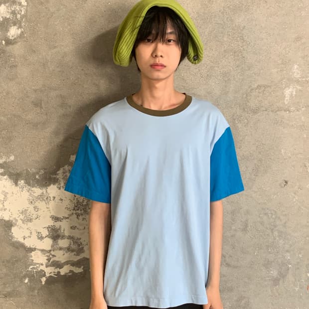 마르니 유니클로 컬러블록 반팔 티셔츠 (Blue)