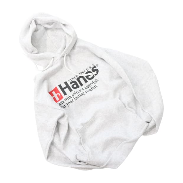 헤인즈 Hanes 빈티지 액티브웨어 로고 프린팅 그레이 후드티셔츠