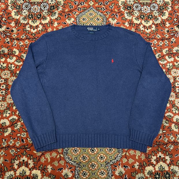 [XL] Polo Ralph Lauren 빈티지 코튼 니트 네이비