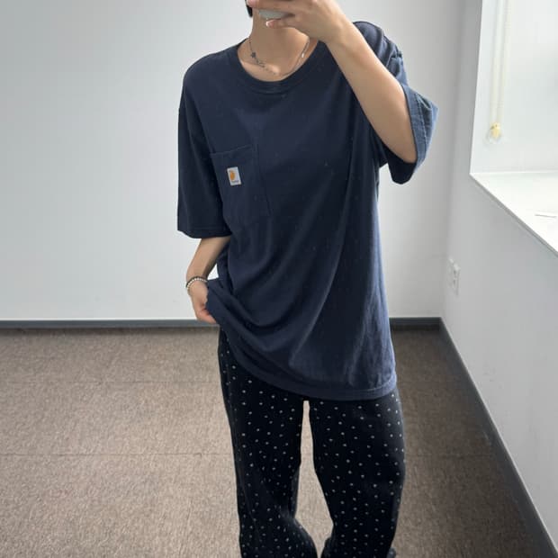 Carhartt 칼하트 원포켓 네이비 반팔 