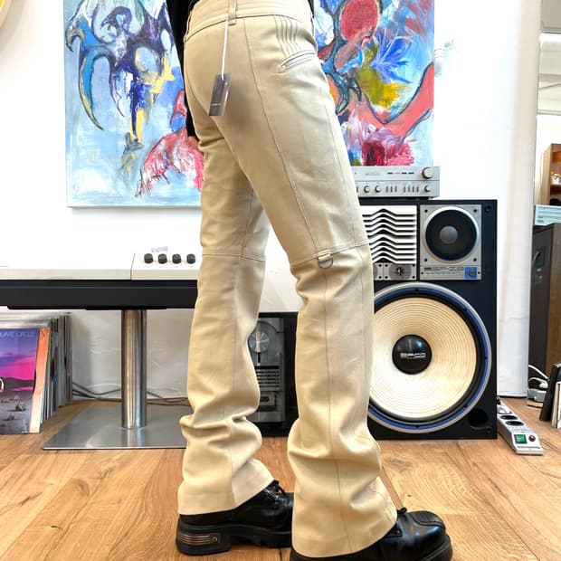 [M] COMME CA DU MODE 레더 세미 플레어 팬츠