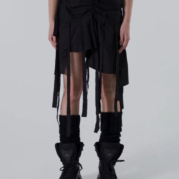 LEEY 언밸런스 태슬 스커트