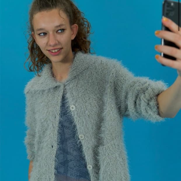 새상품) 다이애그널 가디건 세일러니트가디건 민트 그레이