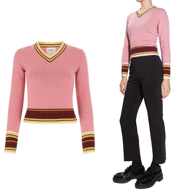 배리 BARRIE 캐시미어 브이넥 니트