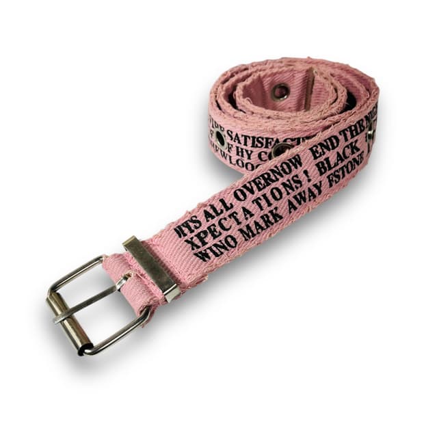 펑크 레터링 디스트로이드 핑크 빈티지 벨트